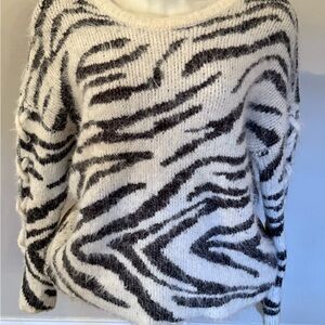 Daytrip Black and White Zebra Print Sweater